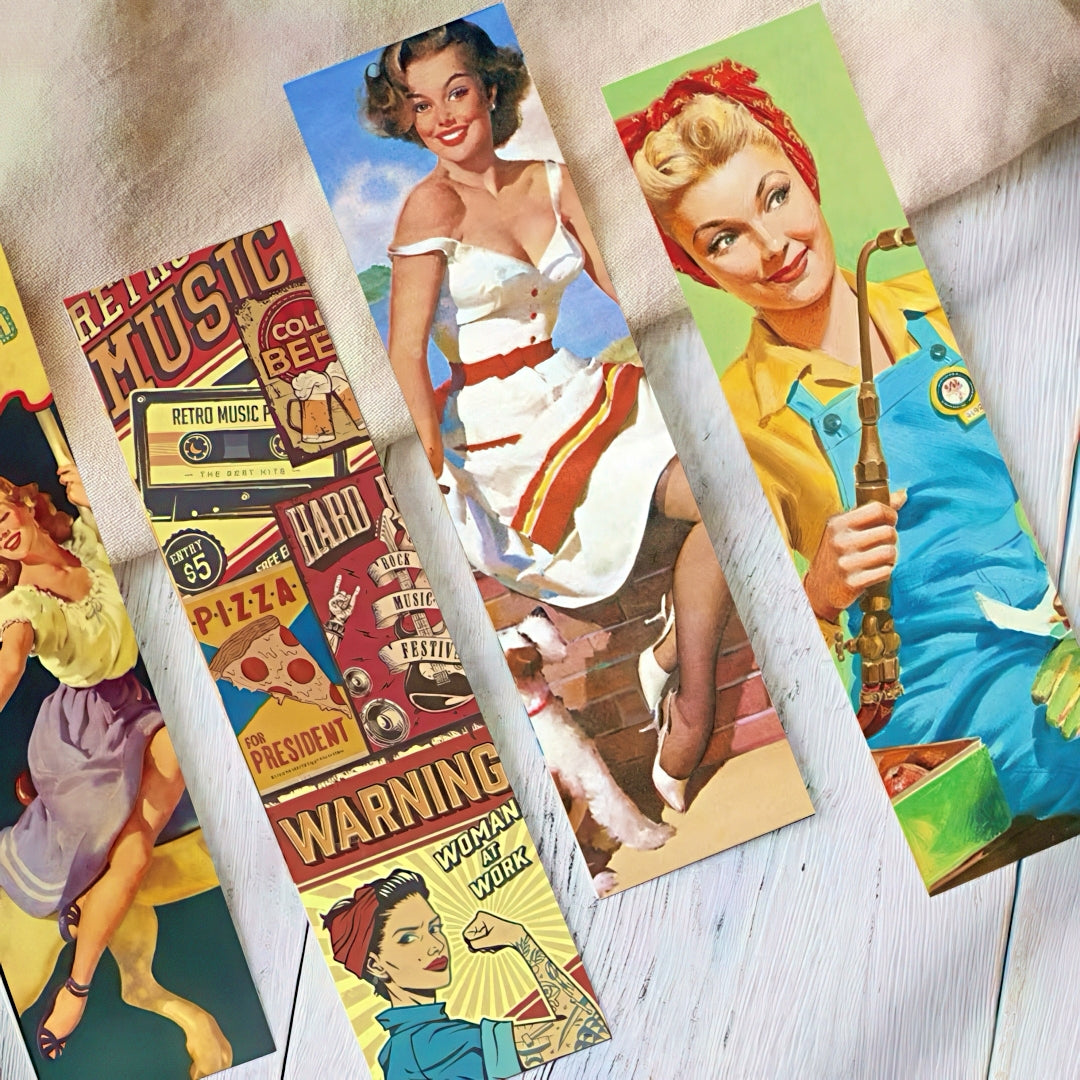 Retro American Poster Paper Bookmark Set