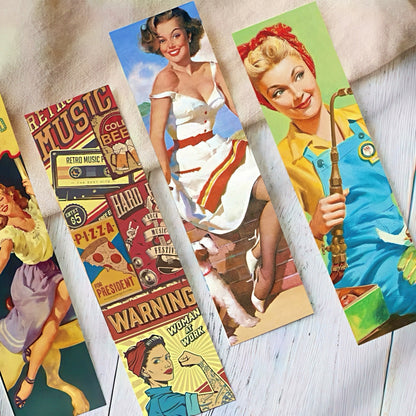Retro American Poster Paper Bookmark Set
