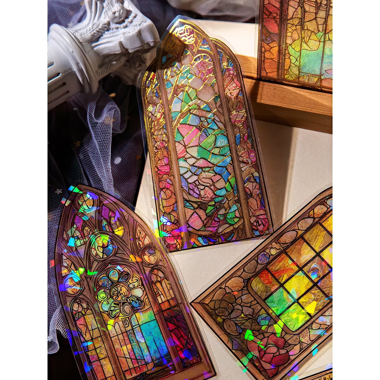 Gothic Stained Glass Window PET Stickers