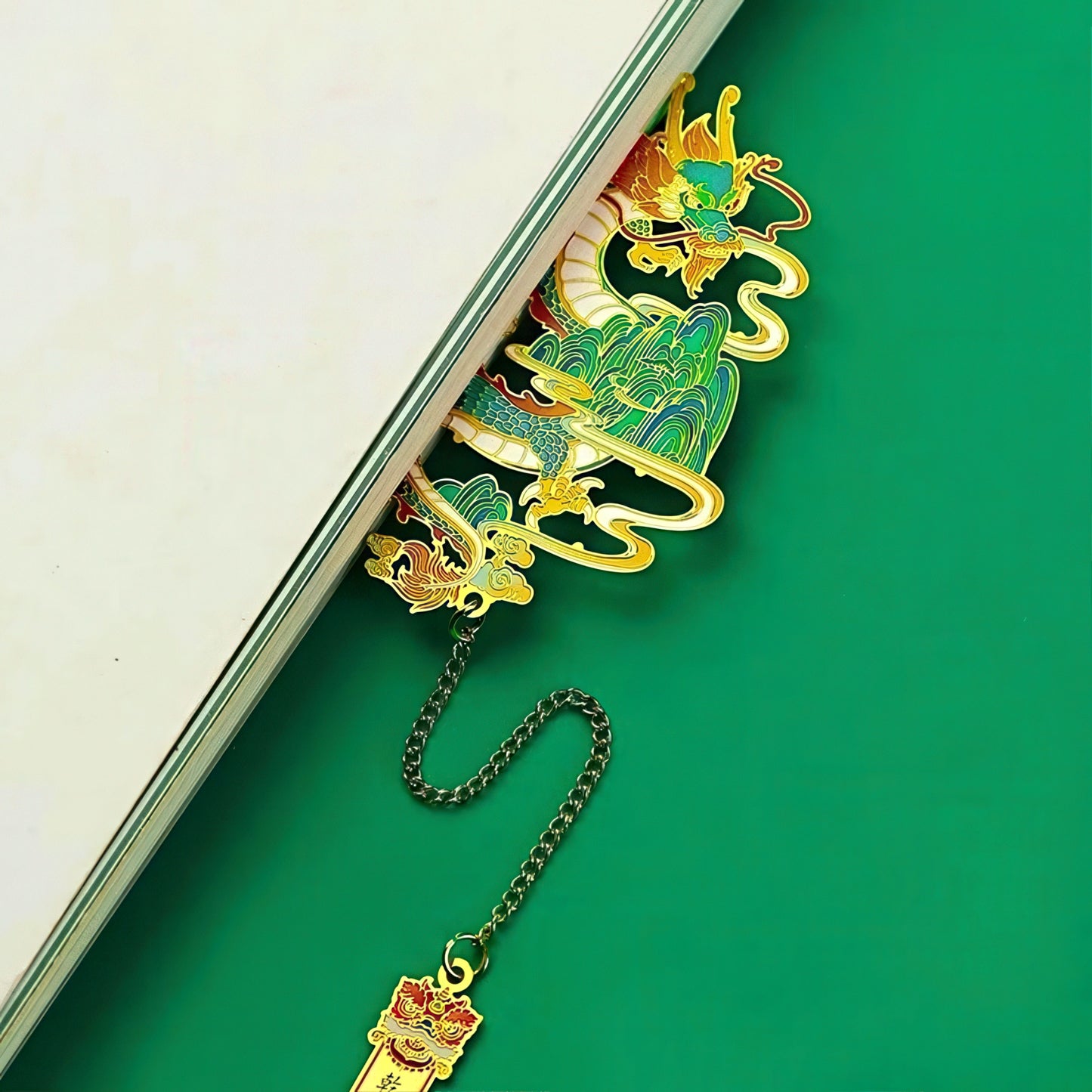Oriental Fortune Creatures Themed Metal Bookmark