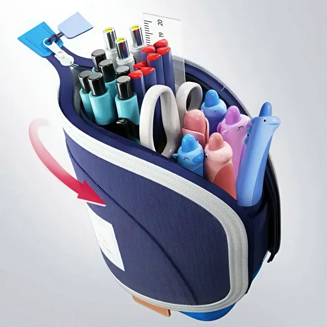 Large Capacity Retractable Standing Pencil Case