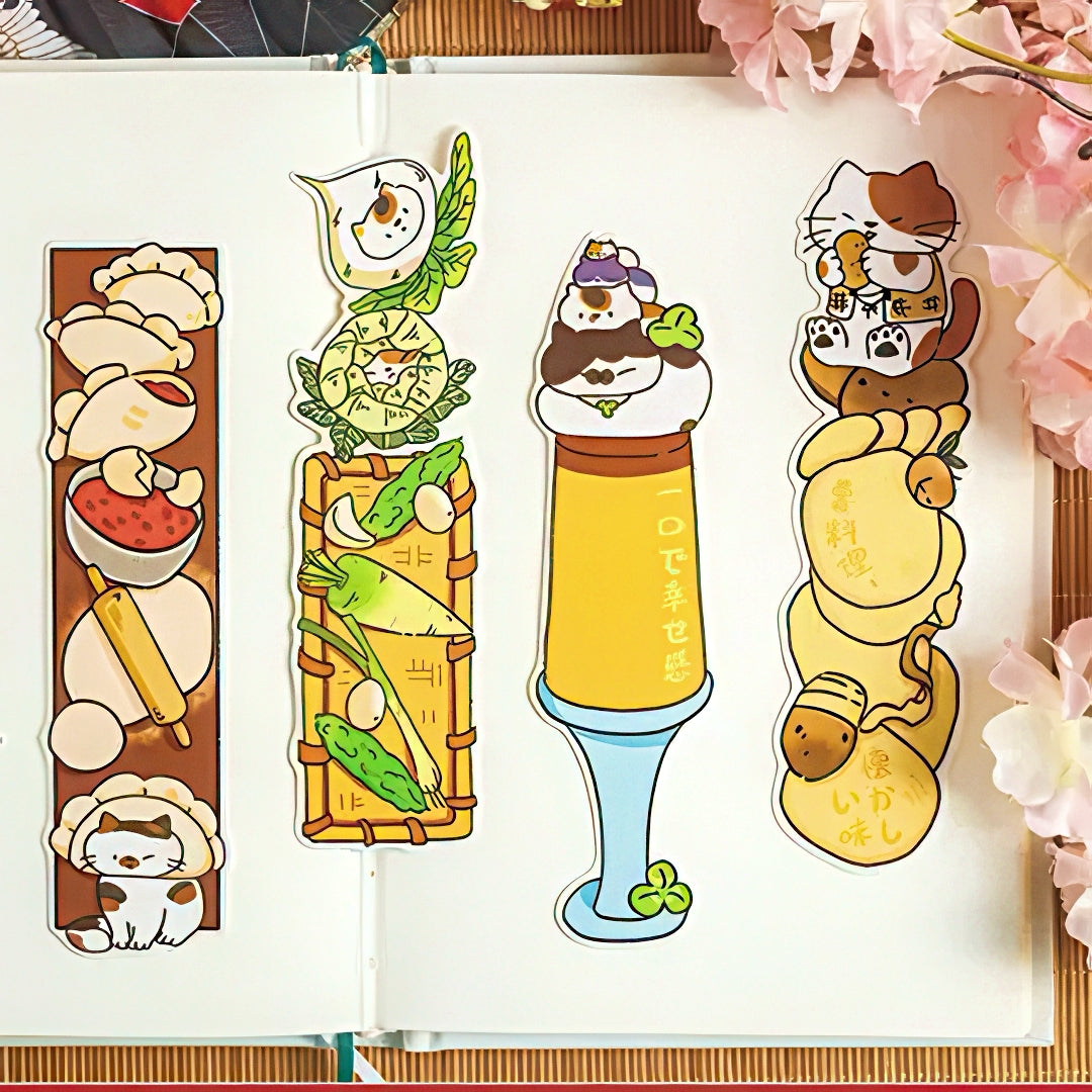 Japanese Cat Themed Paper Bookmark Set