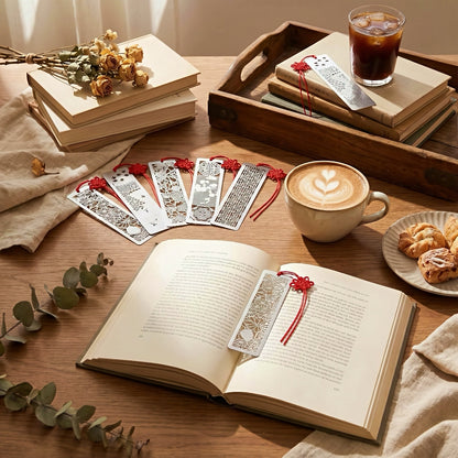Chinese Themed Hollow Stainless Steel Bookmark