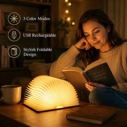 Portable Foldable Book Shaped Table Lamp