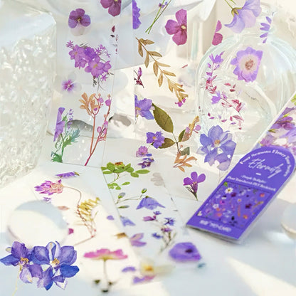 Four Seasons Flower Transparent PET Bookmark Set