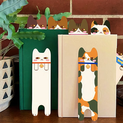 Cute Cat Shaped Paper Bookmark Set