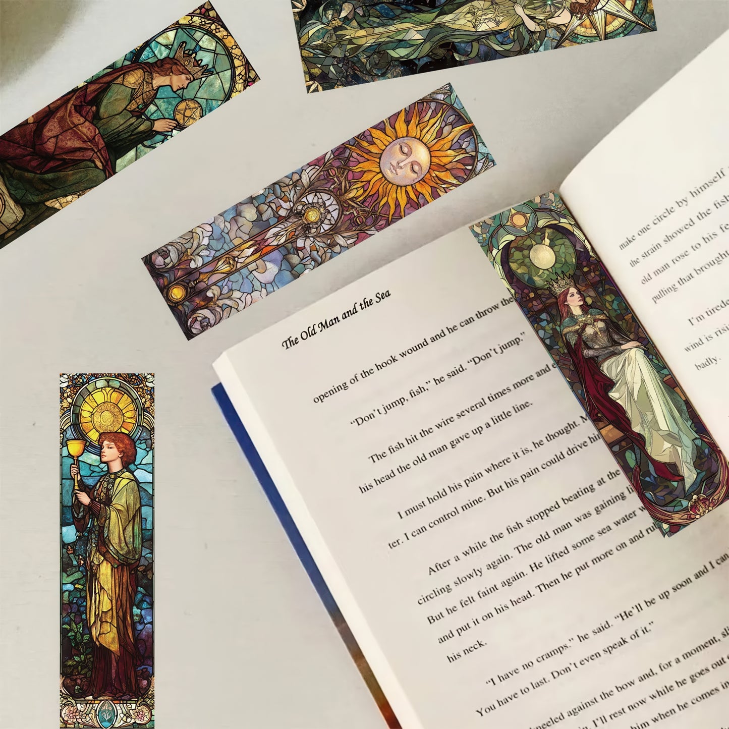Tarot Stained Glass Paper Bookmark Set