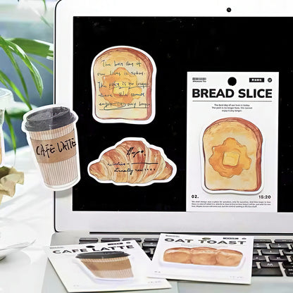 Bread and Coffee Shaped Sticky Notes