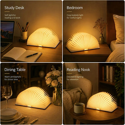 Portable Foldable Book Shaped Table Lamp