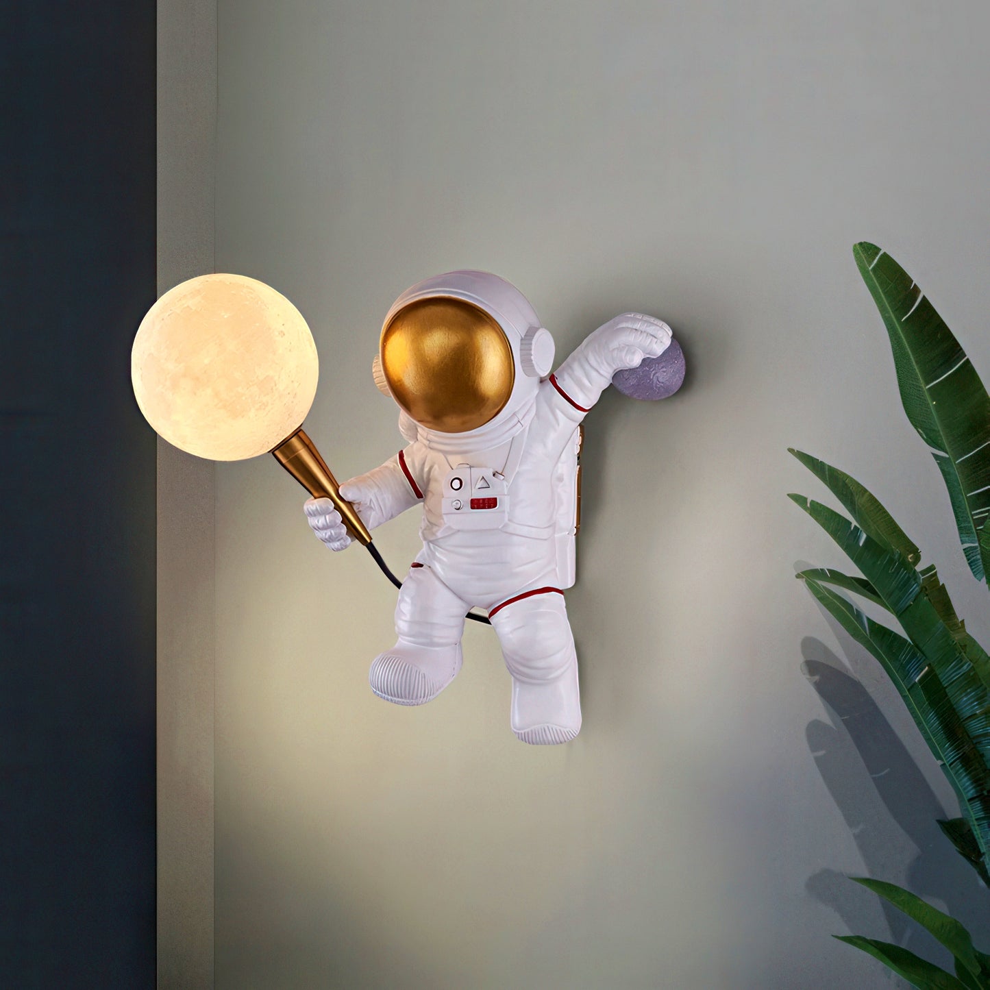 3D Astronaut Holding Moon Table Lamp