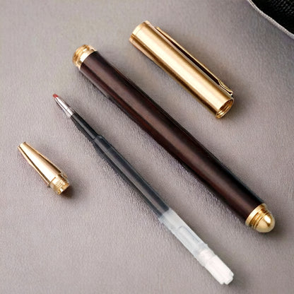 Wooden Rollerball Pen with Brass Cap