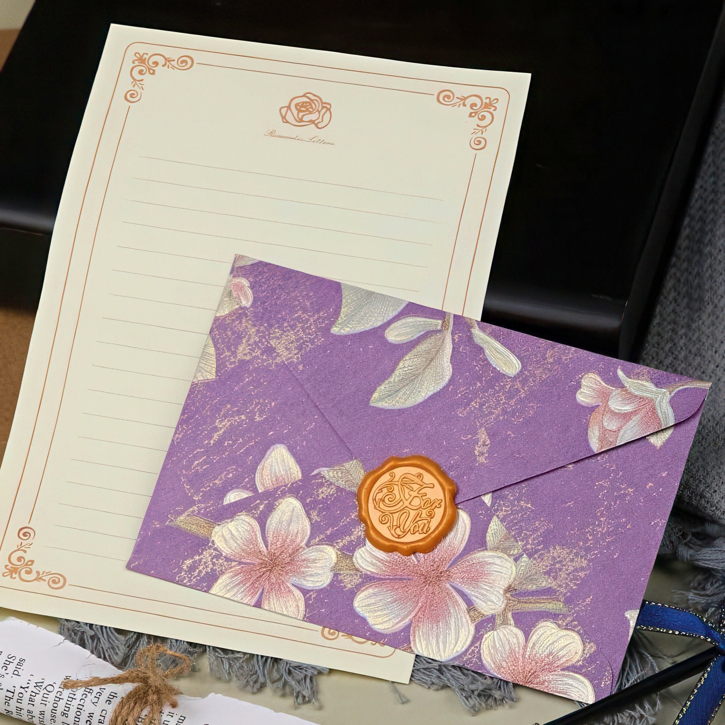 Elegant Floral Brocade Style Envelopes