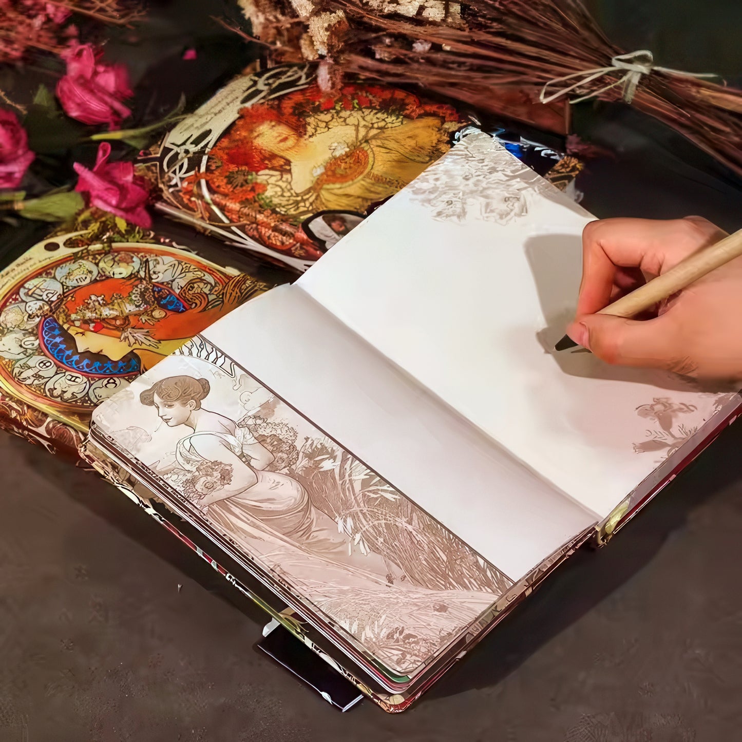 Alphonse Mucha Paintings Hardcover Journal