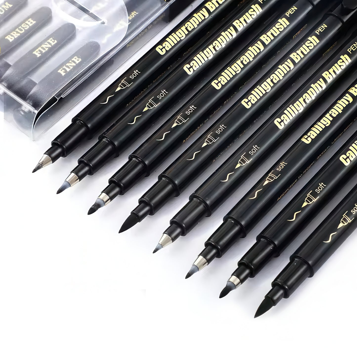 Black Ink Calligraphy Brush Pen Set