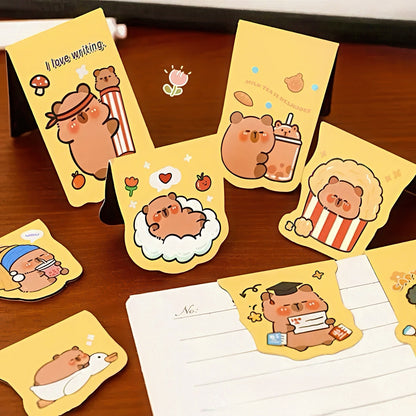 Cute Capybara Themed Magnetic Bookmark Set of 3