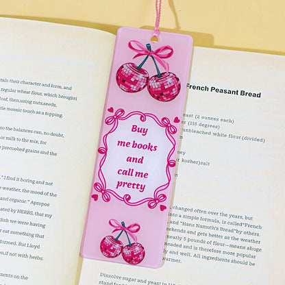 Cute Girly Acrylic Bookmark with Tassel