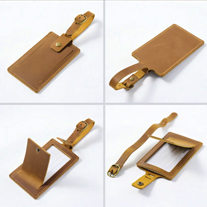 Dyed Leather Luggage Tag