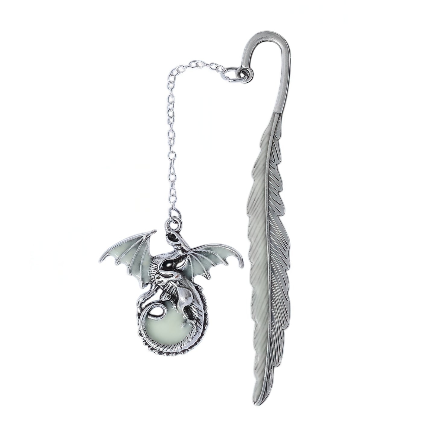 Luminous Feather and Dragon Metal Bookmark