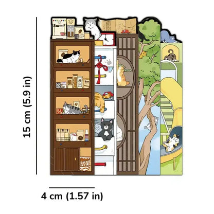 Cute Cat Themed Paper Bookmark Set