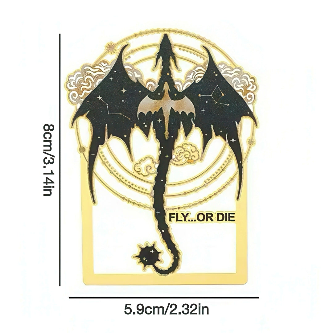 Fourth Wing Themed Metal Bookmark
