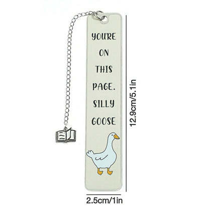 Cute Silly Goose Stainless Steel Bookmark