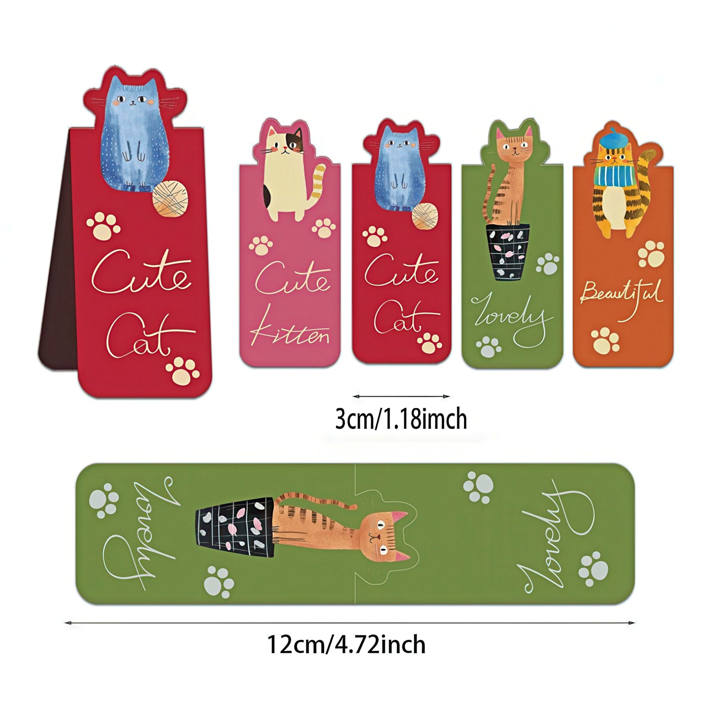 Cute Cat Paw Shaped Magnetic Bookmark