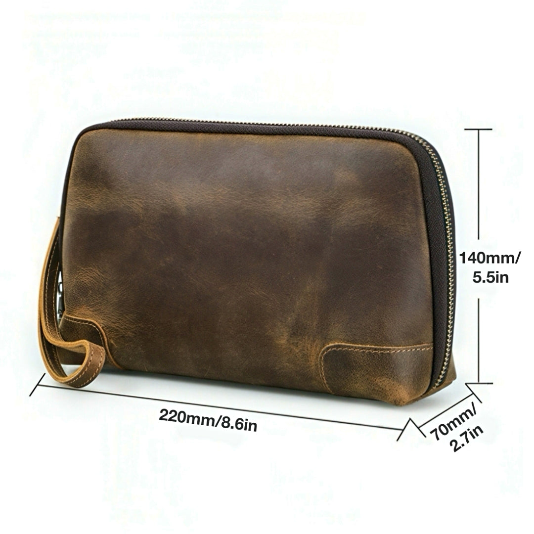 Retro Genuine Leather Clutch Bag