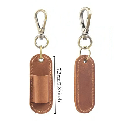 Dyed Cowhide Pen Holder Keychain