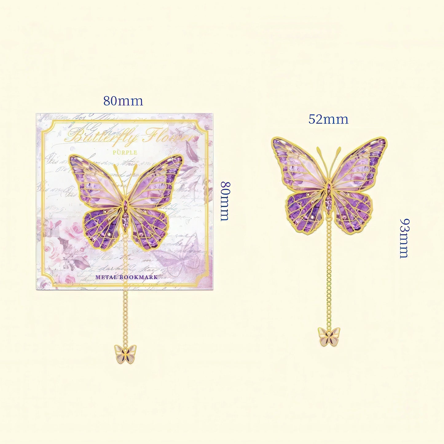 Colorful Butterfly Metal Bookmark