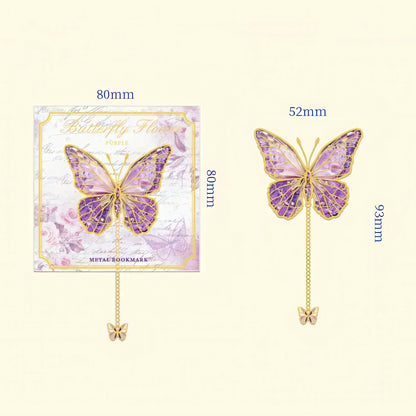 Colorful Butterfly Metal Bookmark