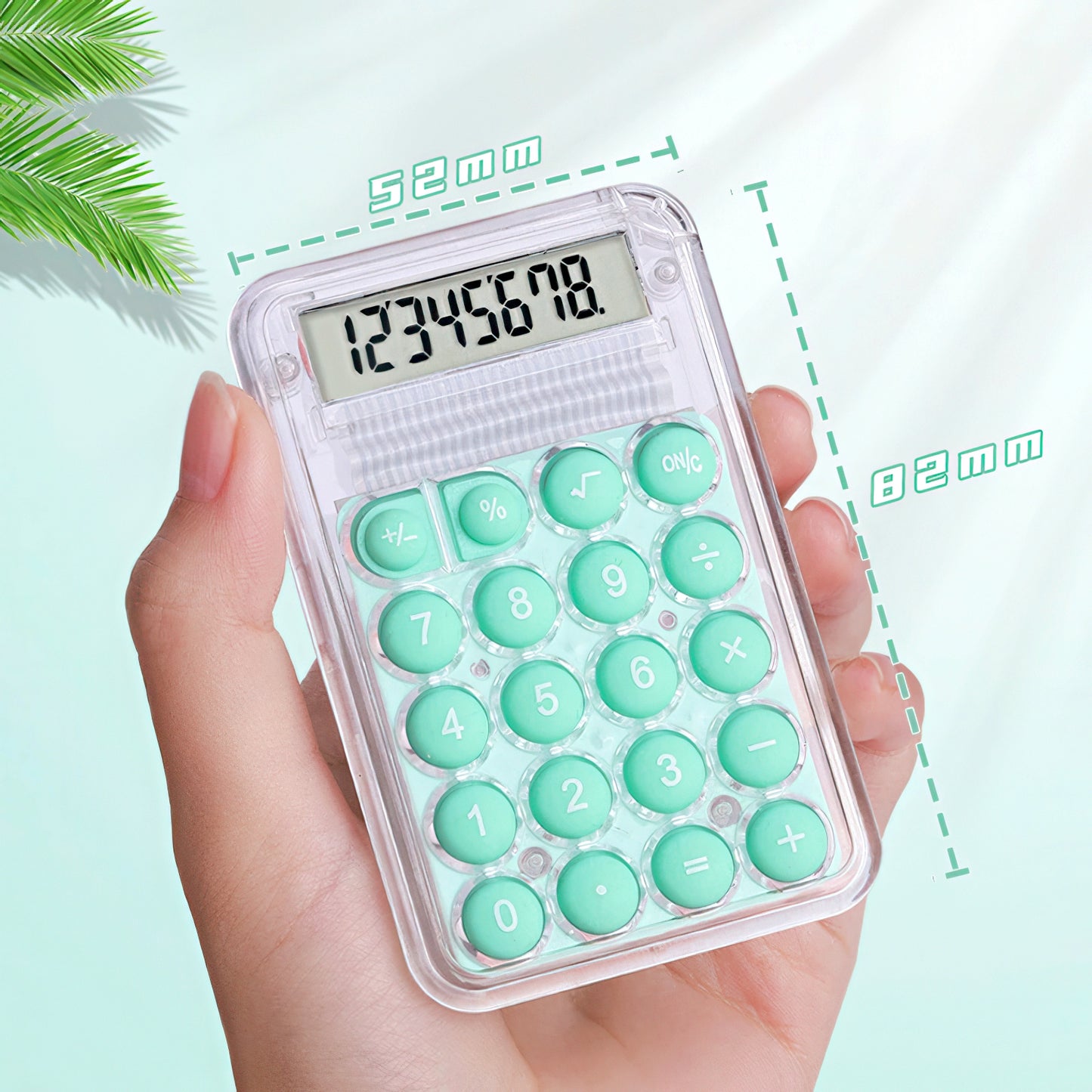 Colorful Pocket Calculator with Transparent Case