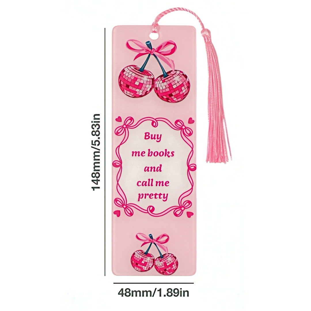 Cute Girly Acrylic Bookmark with Tassel