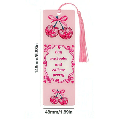 Cute Girly Acrylic Bookmark with Tassel