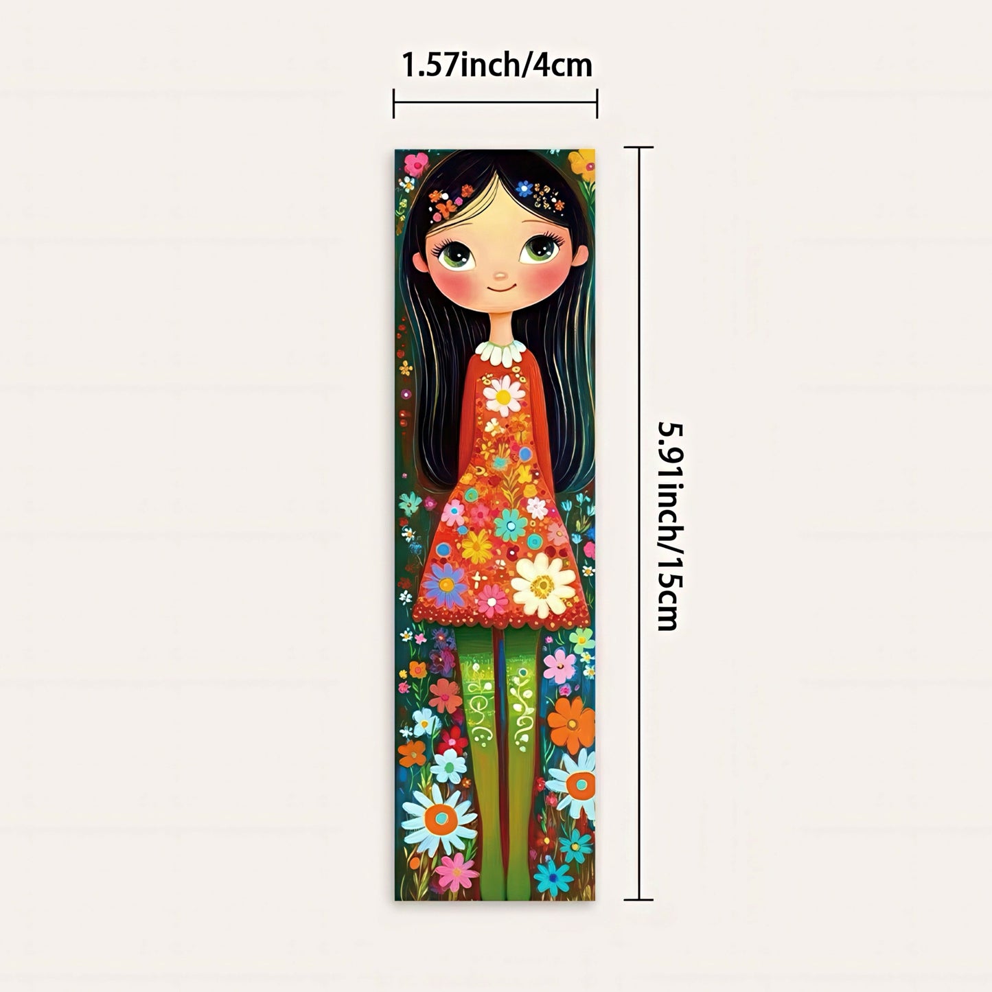 Cute Girls Illustrations Paper Bookmark Set