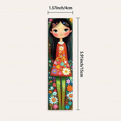 Cute Girls Illustrations Paper Bookmark Set