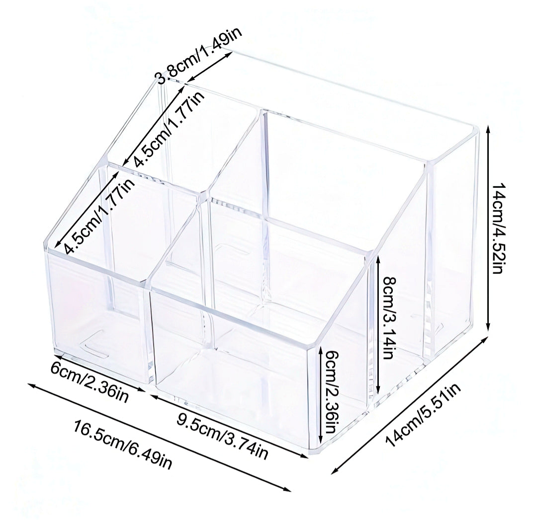 Multi-Compartment Transparent Acrylic Stationery Organizer