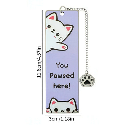 Cute Kitten Stainless Steel Bookmark