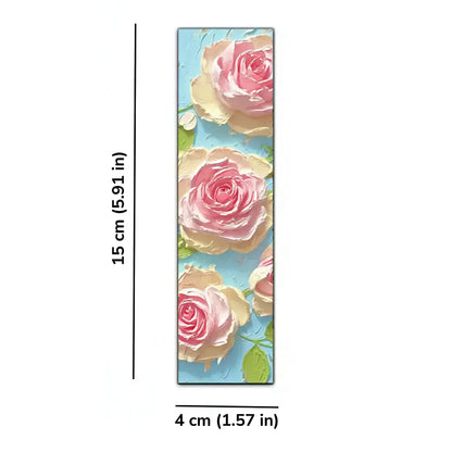 Floral Themed Oil Painting Paper Bookmark Set