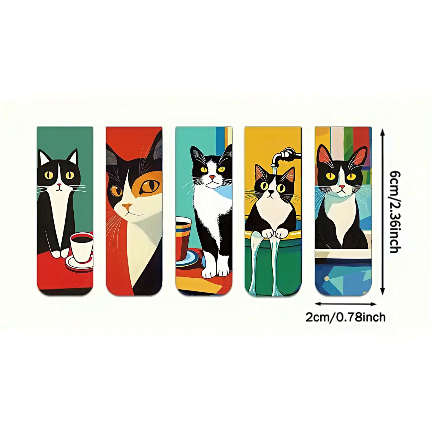 Simple and Fun Cat Magnetic Bookmark Set
