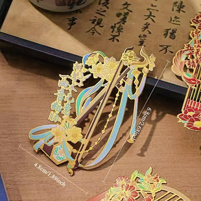 Chinese Musical Instrument Metal Bookmark
