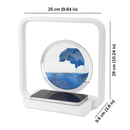 3D Moving Sand Art with Nightlight and Wireless Charging