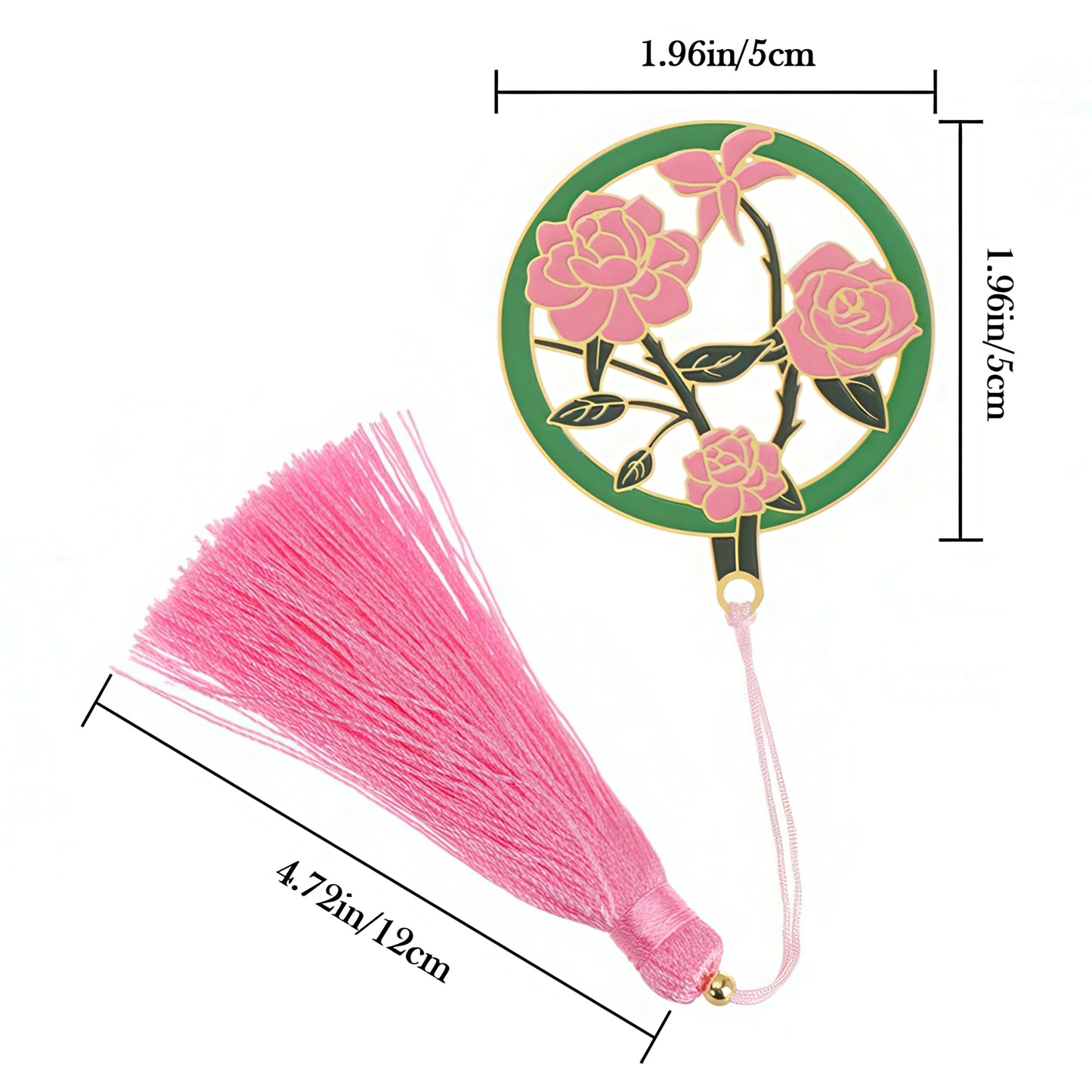 Exquisite Flower Enamel Metal Bookmark