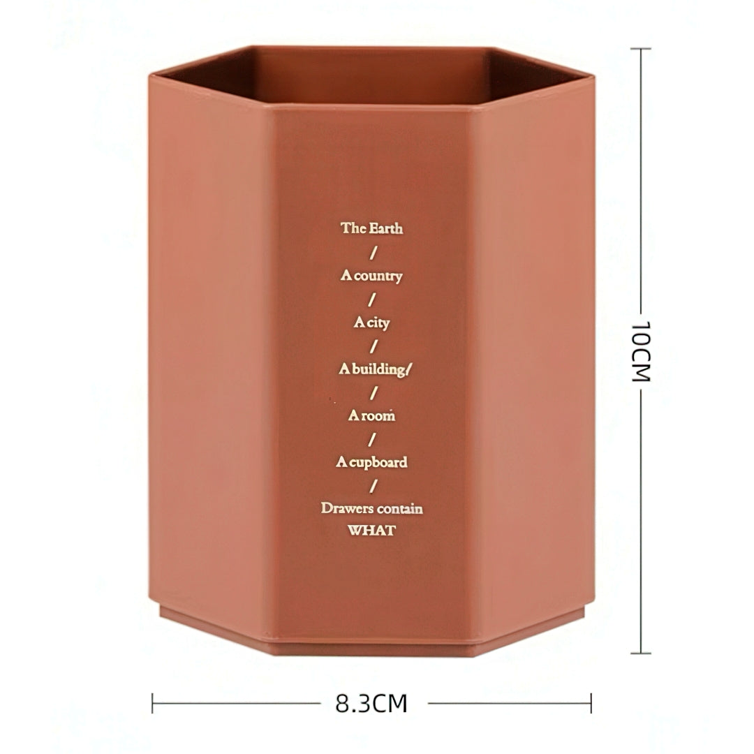 Hexagonal Plastic Pen Holder