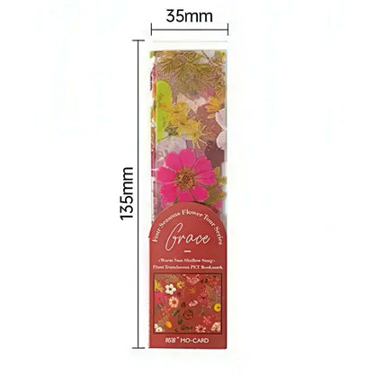 Four Seasons Flower Transparent PET Bookmark Set