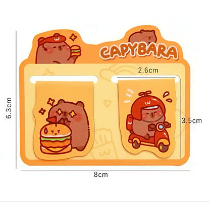 Cute Capybara Themed Magnetic Bookmark Set of 2