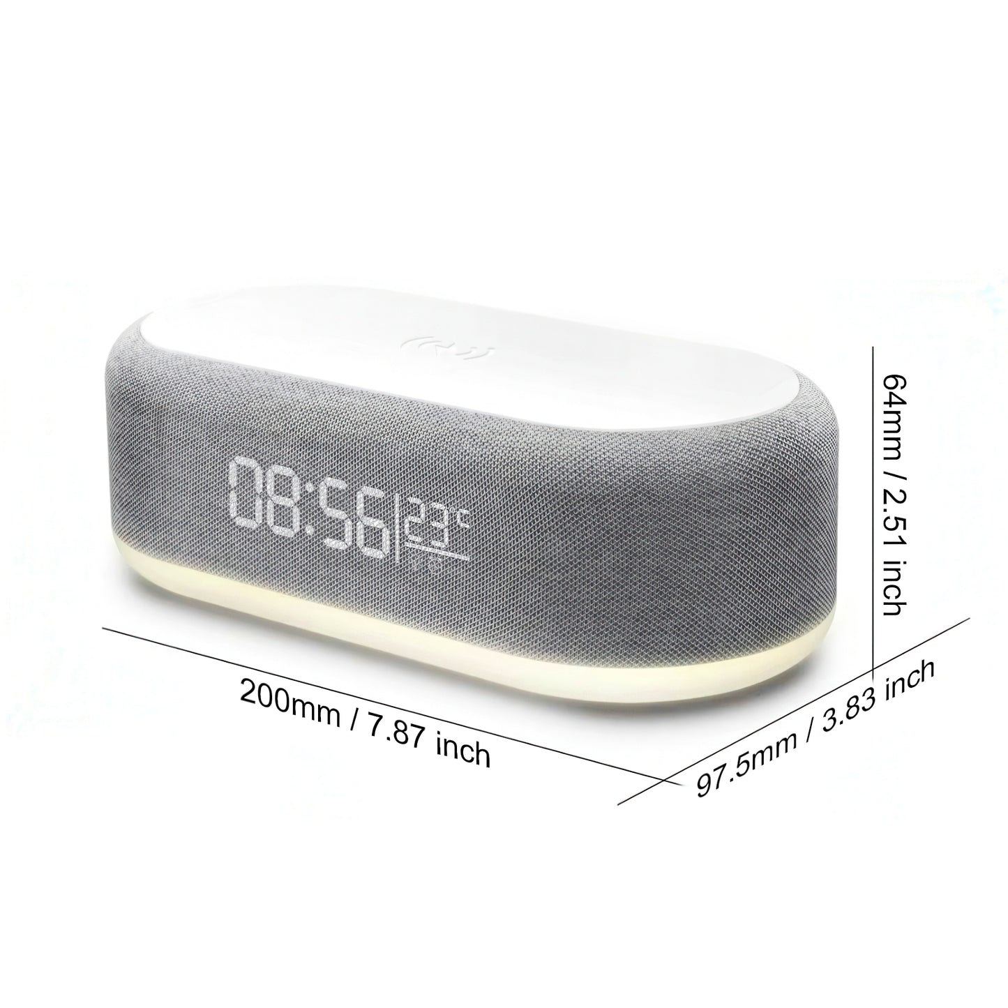 Alarm Clock with Wireless Charging and Nightlight