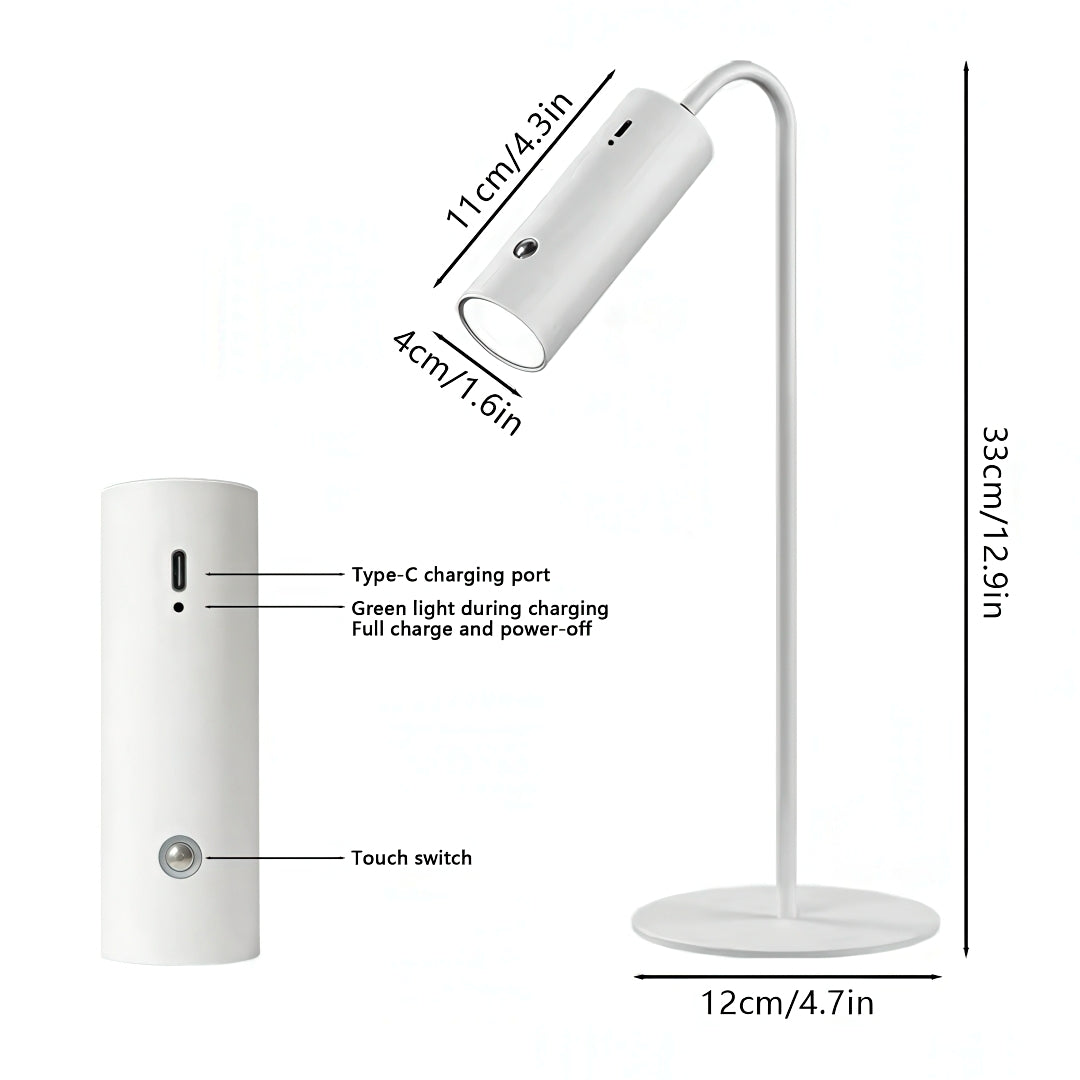 Rechargeable LED Desk Lamp with Detachable Magnetic Light Head