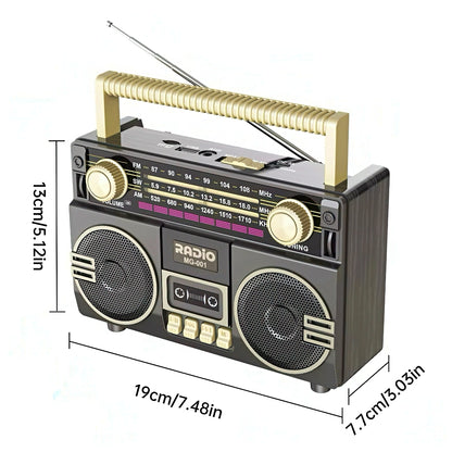 Portable Bluetooth Radio with Cassette Player Design