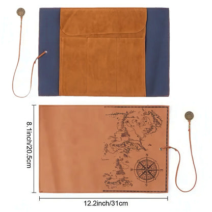 Vintage Treasure Map Roll Up Pencil Case
