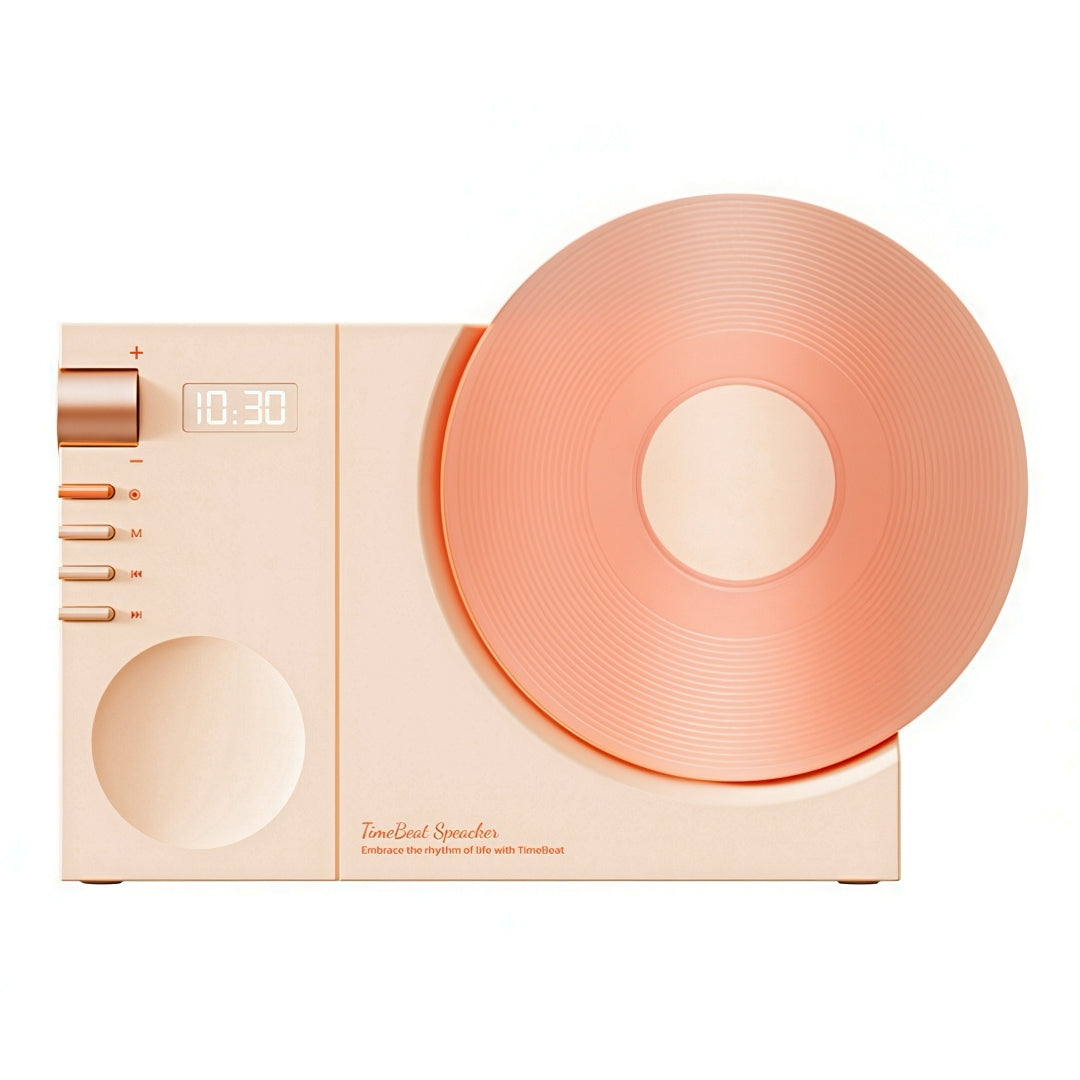 Rechargeable Bluetooth Speaker with Record Player Design